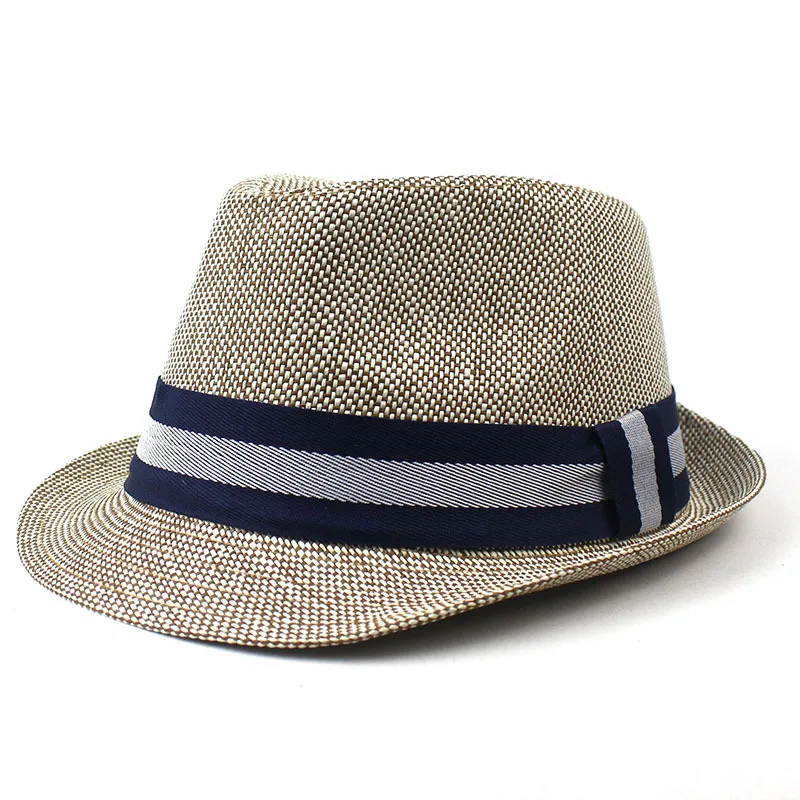 New fashion Straw Hat Encryption Sun Hats Double Color Panama Summer With Stripe Ribbon Jazz hat for women and man