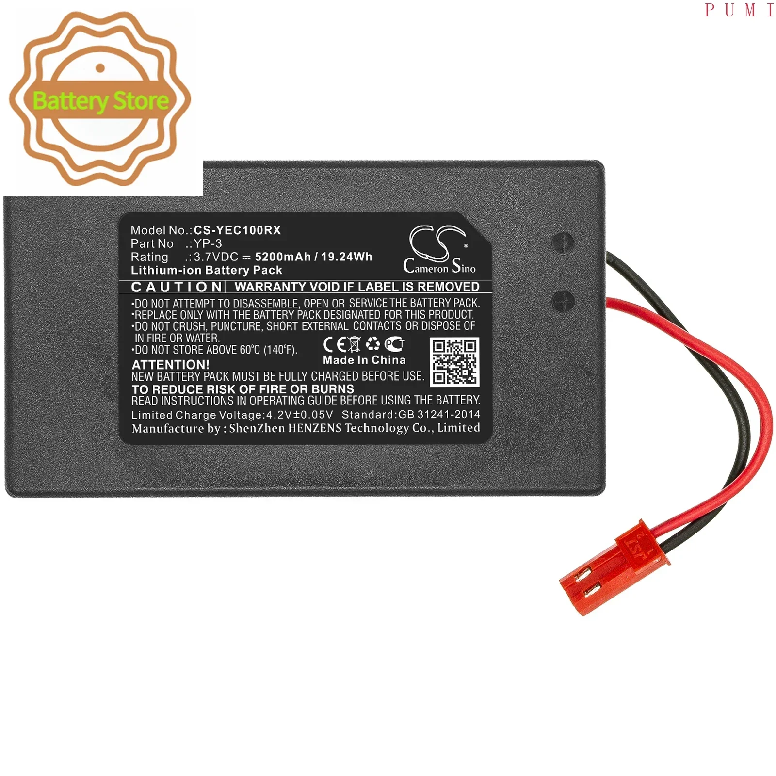 CS Replacement Battery for Yuneec ST10,YP-3 Blade,ST10 Chroma Ground Station,ST10+ Chroma Ground Station,Q500 PN:YP-3  /
