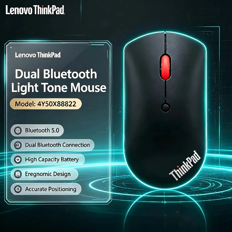 Lenovo Mouse ThinkPad Mouse 4Y50X88822 Mouse Dual Bluetooth Office Laser Black