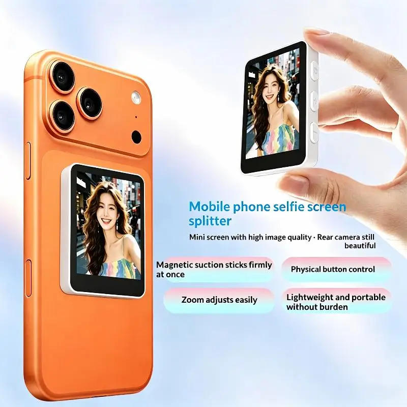 Wireless HD Rear Camera Selfie Magnetic Monitor Screen for Smartphone Vlog Live Broadcast Outdoor Video Recording Tool