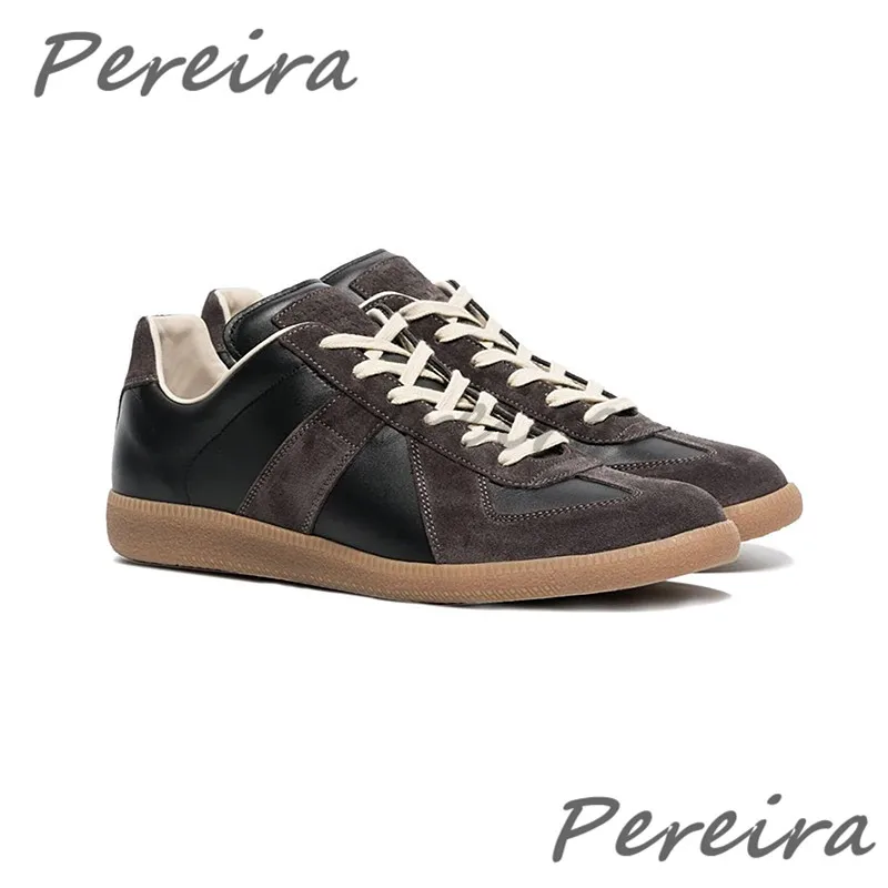 Black Men Casual Sneakers Trendy Genuine Leather Patchwork Training Board Shoes Summer Outdoor Male Comfortable Breathable Shoes