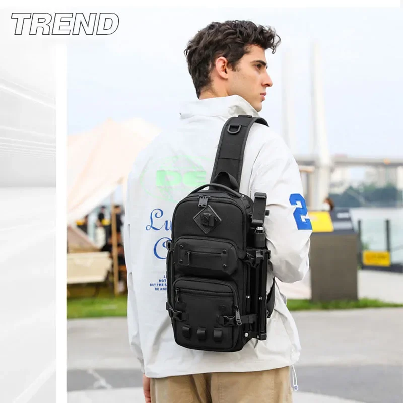 Bolsa de peito masculina ao ar livre tático um ombro crossbody saco de alta capacidade à prova dwaterproof água saco de esportes para homem bolsa de ombro