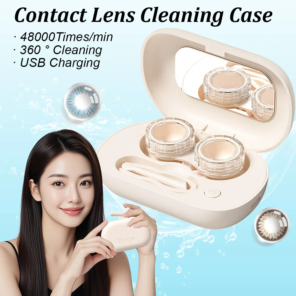 

Перезаряжаемая портативная ультразвуковая машина для чистки контактных линз, подходит для одноразовых мягких линз, цветных контактных линз, линз RGP и линз OK.