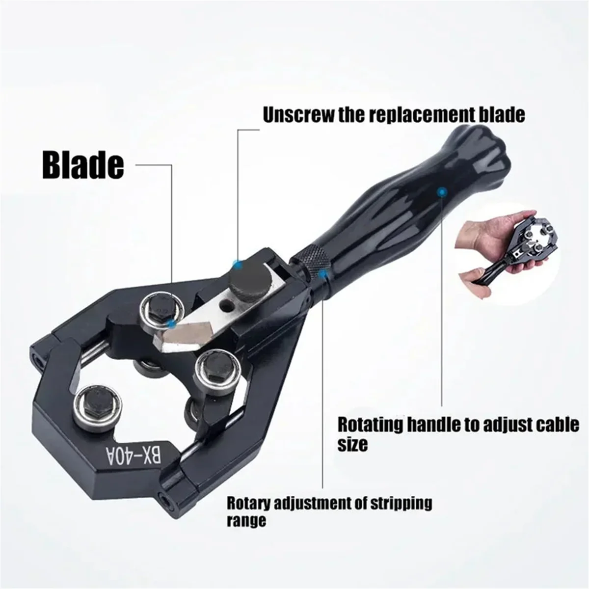 

A002 22-40mm Multifunctional High Voltage Cable and Insulation Stripping Stripping Crimping Pliers Plier Crimper Cable Cutter