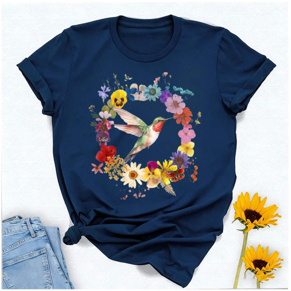 Floral Hummingbird Mom and Daughter Shirt Toddler Tee Cute Summer Outfit Gift Nature Lover's Apparel Birthday Party Wear Tshirt