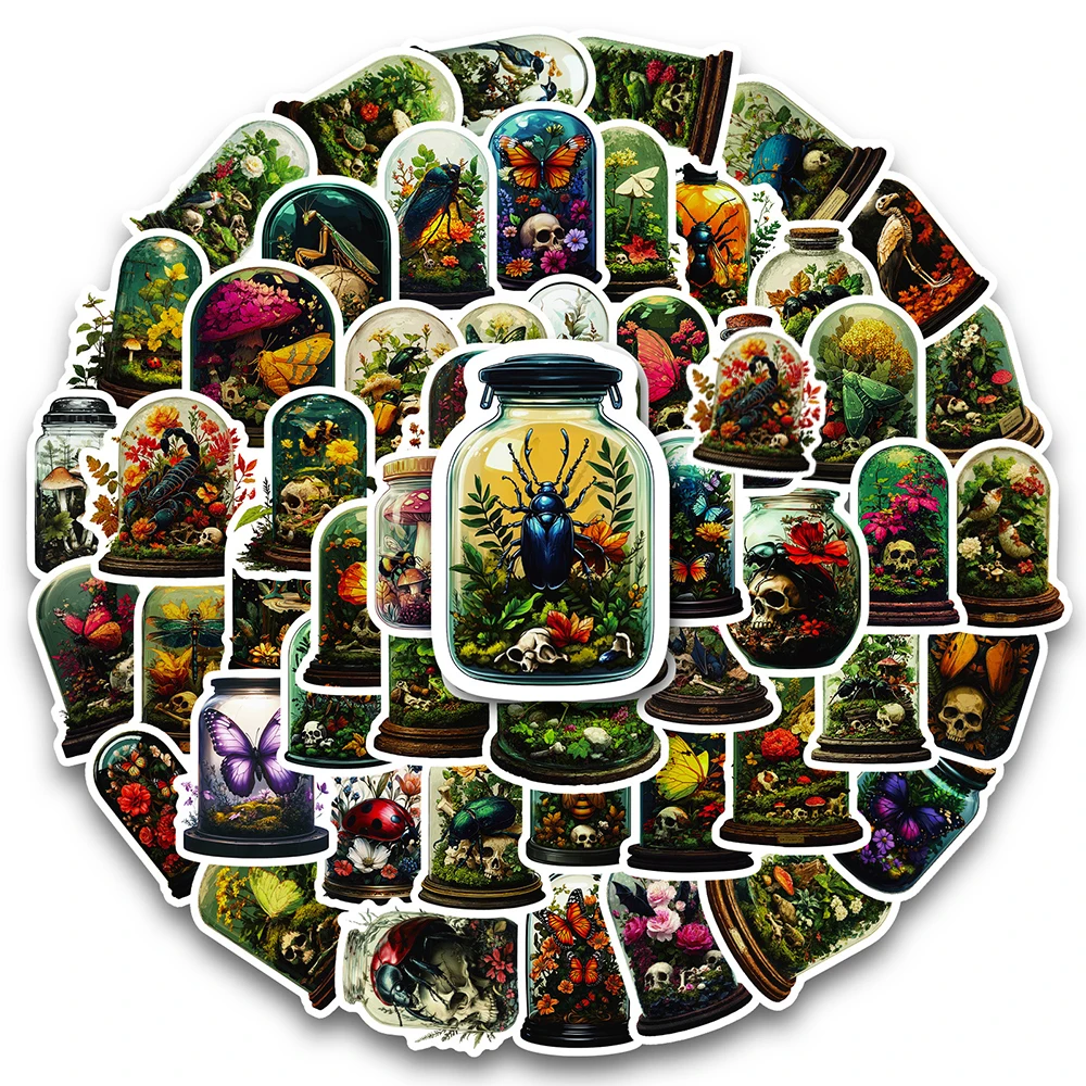 

10/30/50pcs Insects Plant Bottle Gothic Skull Stickers Cool Cartoon Graffiti Decals DIY Skateboard Luggage Phone PVC Sticker Toy
