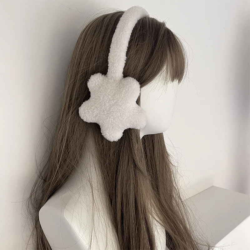 Inverno nova doce menina bonito earmuffs bonito estrelas de pelúcia inverno quente headwear feminino tampões de ouvido proteção contra frio protetores de ouvido