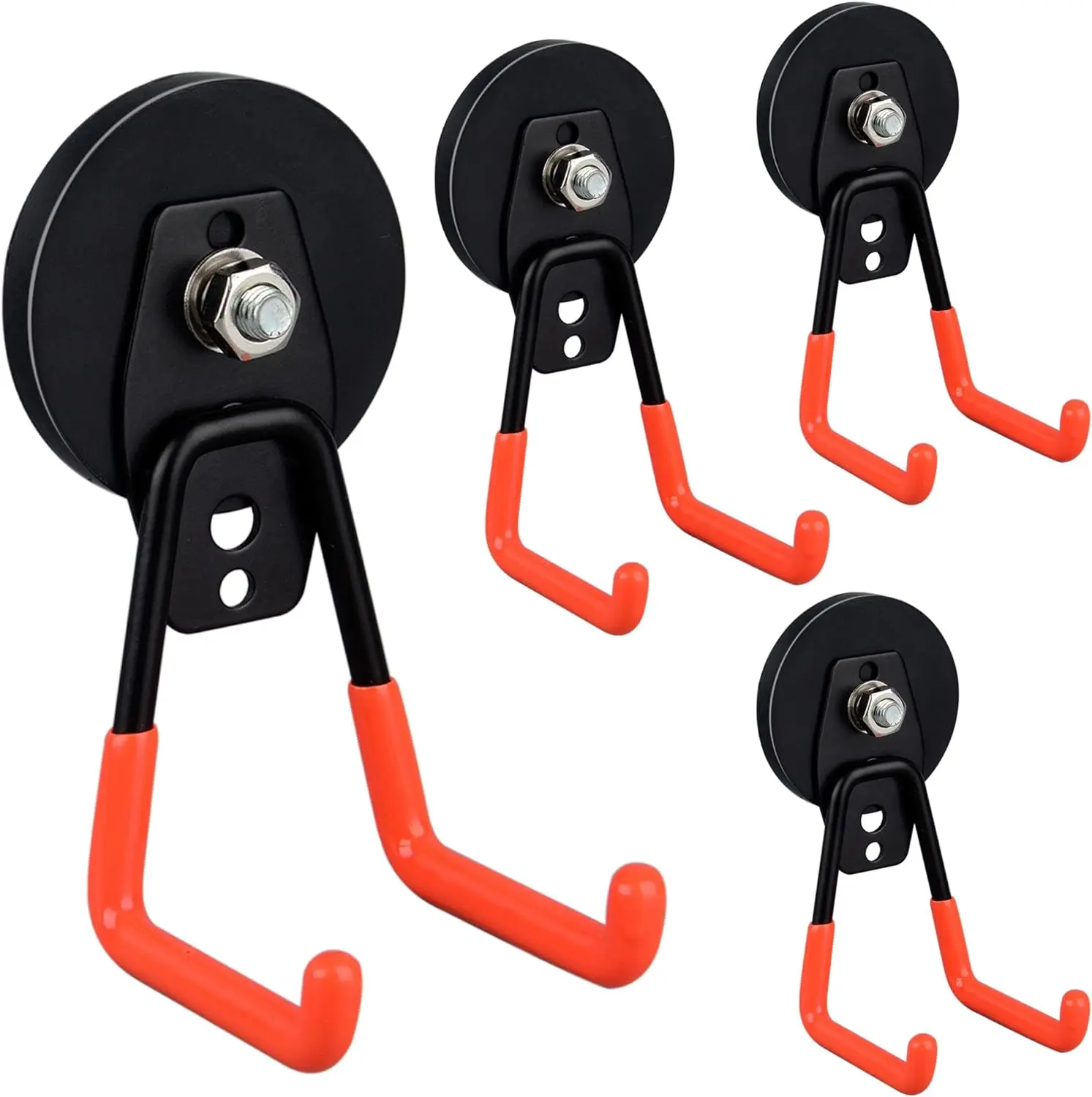 Heavy Duty Magnetic Garage Hooks,4 Pack Strong Large Magnet Hooks for Power Drill,Garden Tools,Hose,Pegboard,Garage, Workshop