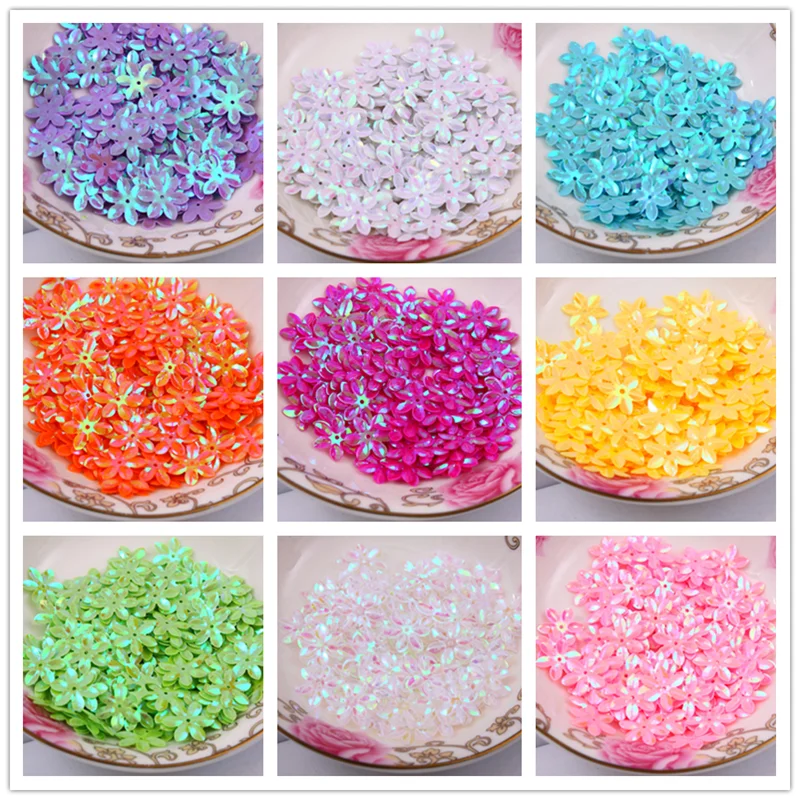 10g/Bag 12mm Five Finger Flower PVC Sequins DIY Manual Paillettes Sewing Wedding Craft Women Garments Lentejuelas Accessories