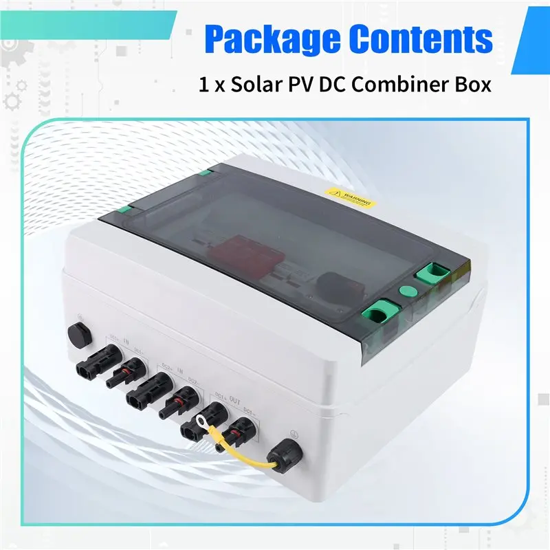 B48A Solar PV DC Combiner Box 2 Input 1 Out 1000V IP65 Waterproof