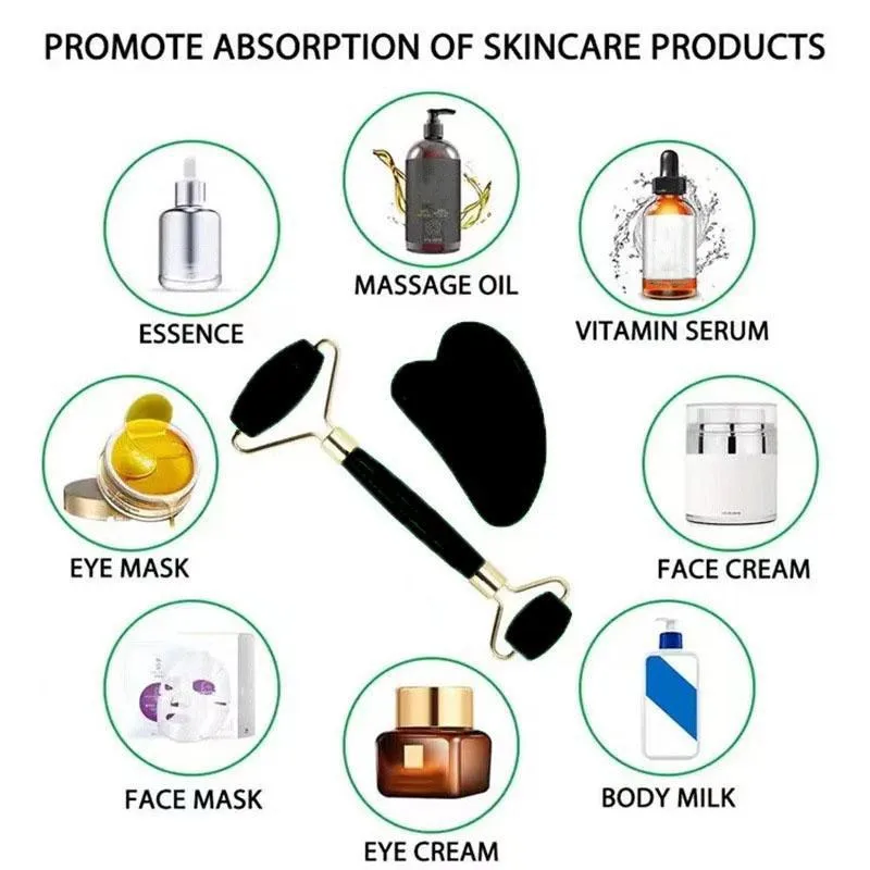 

A65Z Facial Care Tool Set Ice Roller& Portable Scraping Board For Radiant Skin Beauty Treatment