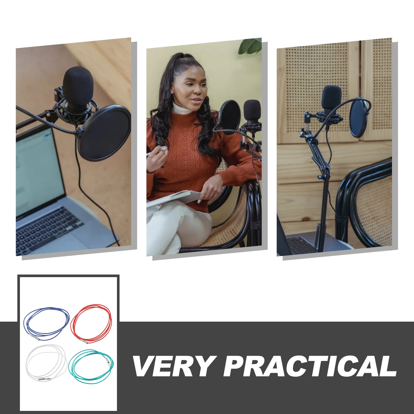 

4Pcs Stereo Lead Wires Copper Headshell Durable Safe Flexible Practical Easy Storage Replacement Cables Stereo Lead Wires