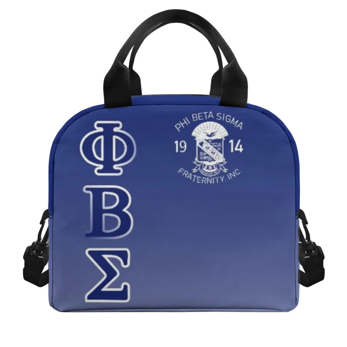 FORUDESIGNS Phi Beta Sigma Gradient Design Insulated Cooler Meal Convenient & Lightweight Popular Thermal Lunchbox Lonchera