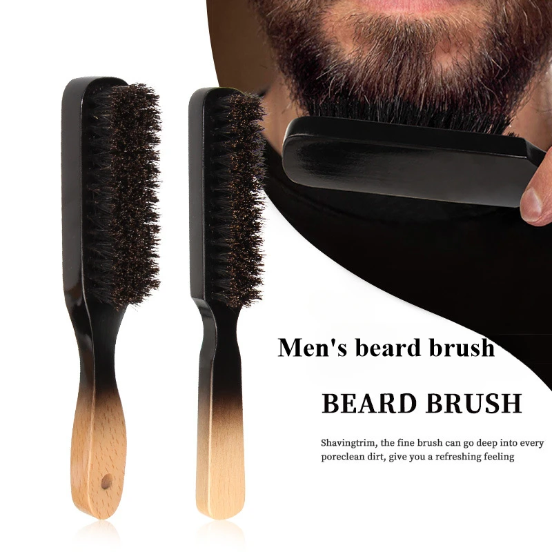 

Профессиональная щетка для бороды с мягкой щетиной и деревянной ручкой, Парикмахерская щетка для бритья, Мужская Расческа для усов, Стайлинг, бритва