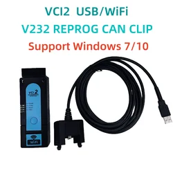 Top vci2 ForRe/nault Reprog Can Clip VCI2 Full Chip With Newest V232 Software CAN CLIP OBD2 VCI2 Diagnostic Tool For Car Scanner