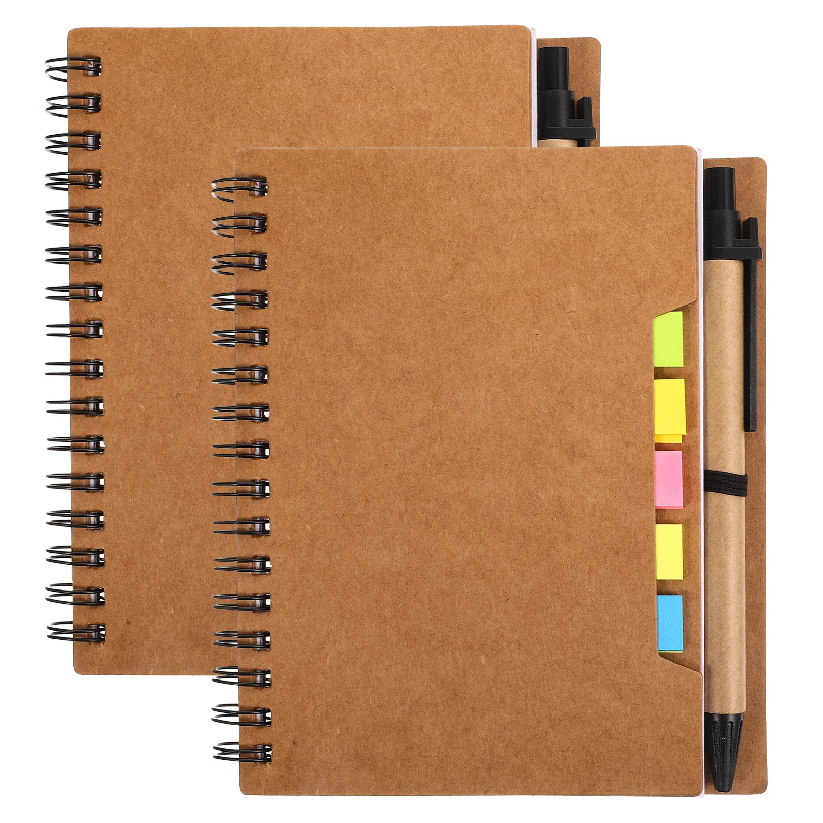 Bloc-notes à bobine Portable de Style Simple, 2 pièces, pour bureau, école, voyage, écriture lisse, planification, carnet d'écriture pour étudiants