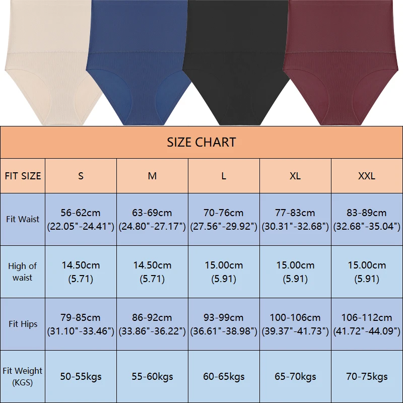 High Waist Seamless Flat Belly Underwear for Women Female Abdominal Waffle Panties Hip Lift Briefs Breathable Shaperwear S-XXL