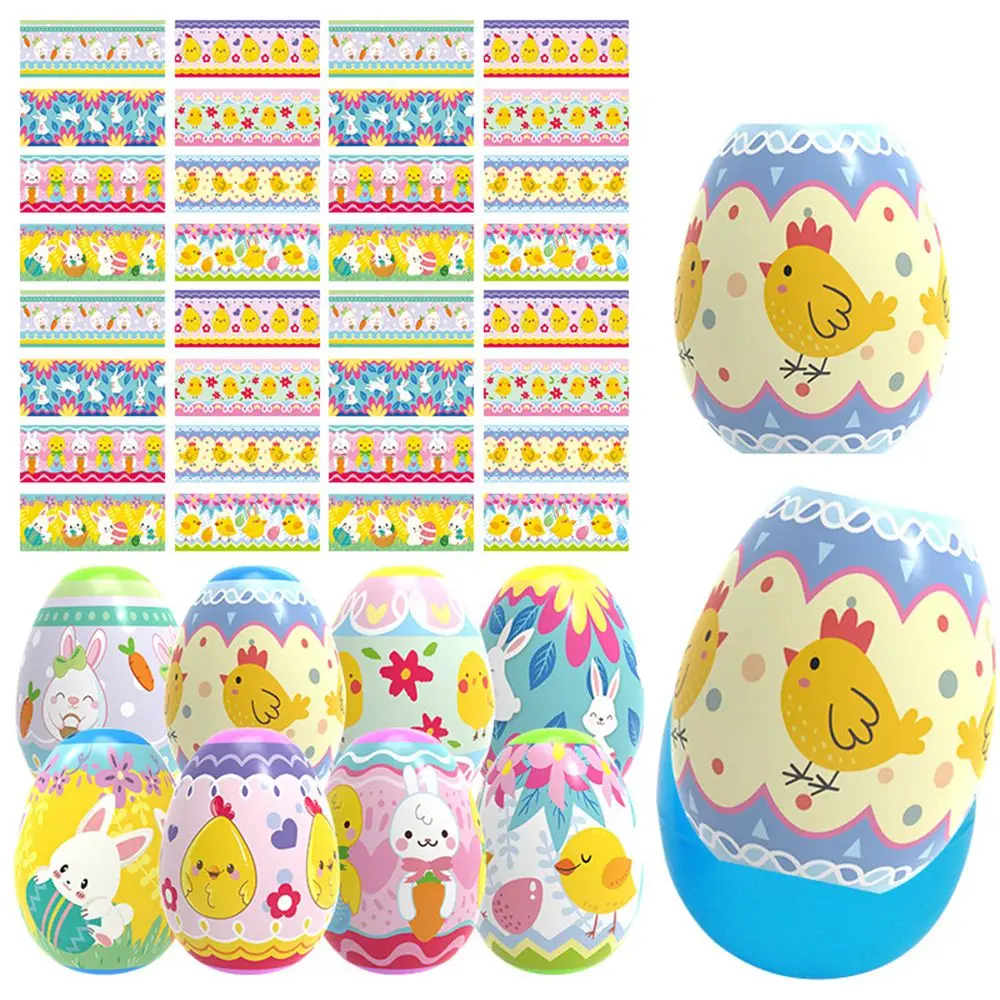 

Eggs Different Design Cute Bunny DIY Wrap Sleeve Easter Egg Heat Shrink Film Easter Egg Sticker Easter Egg Decoration