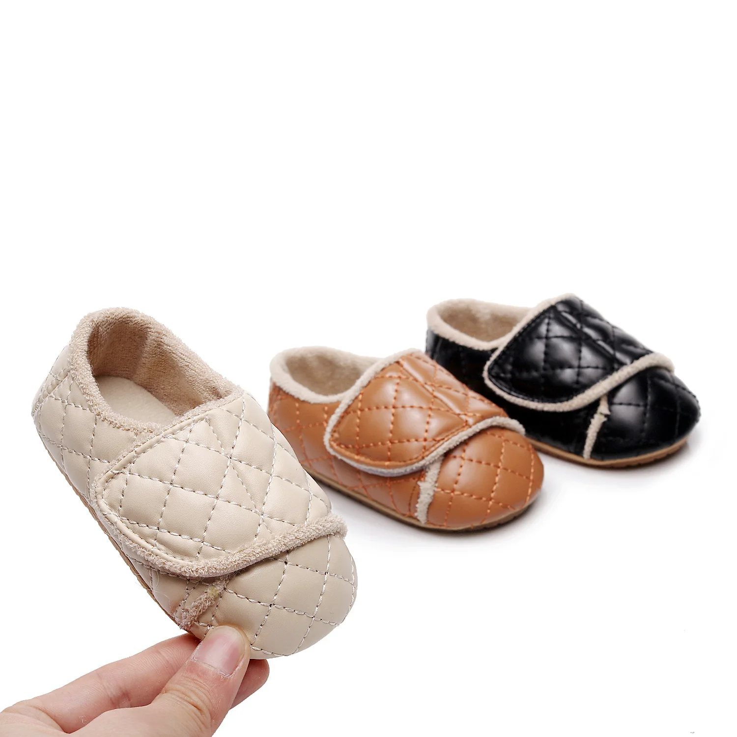 

Korean Diamond Checker PU Leather Baby Walking Shoes Toddler Flats First Walkers Baby Grils Boys Moccasins for 0-18 Months