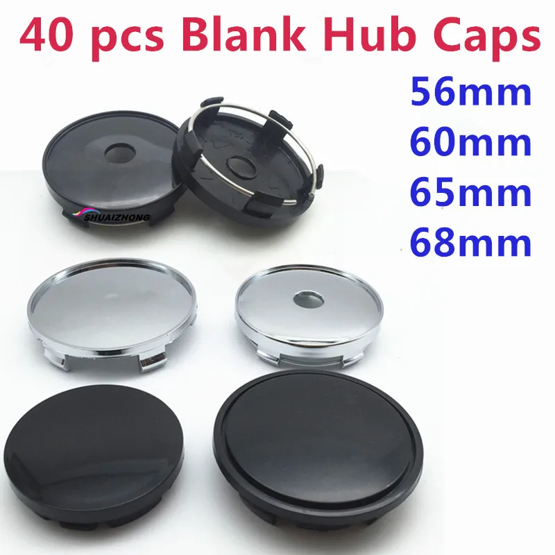 40pcs 56mm 60mm 65mm 68mm No Logo Blank Hub Cap For Paste Car Wheel Center Rim Cover Sticker Badge Emblem Exterior Accessories