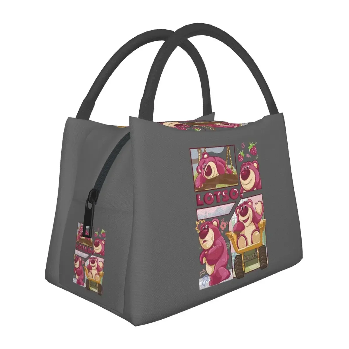 

Lotso Huggin-Strawberry Bear Lunch Bags Insulated Bento Box Lunch Tote Picnic Bags Cooler Thermal Bag for Woman Student School