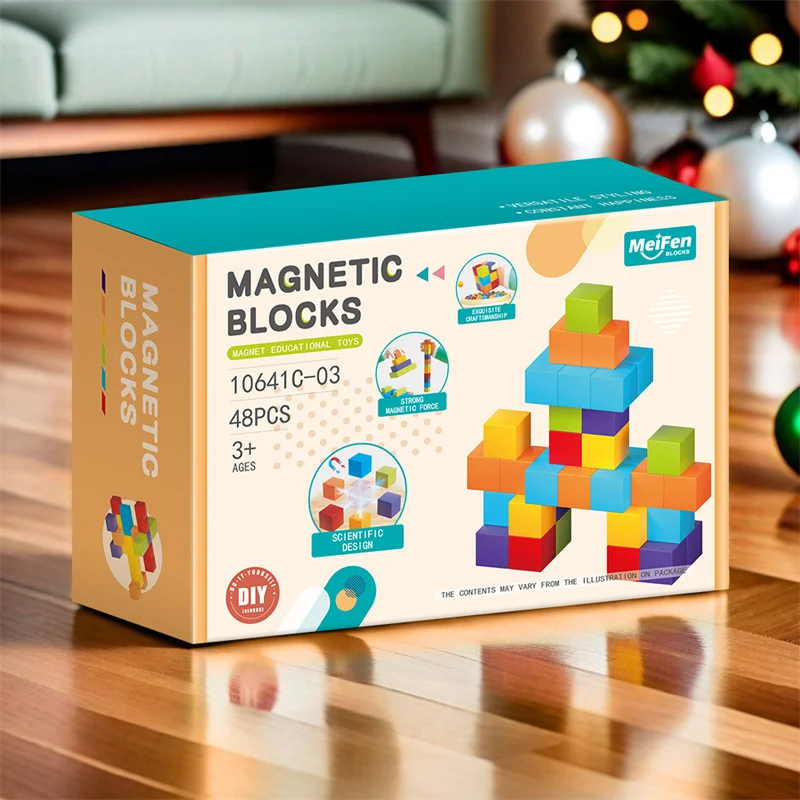 DIY 자석 큐브 빌딩 세트 - 어린이를 위한 STEM 학습 블록, 조기 교육 건설 장난감