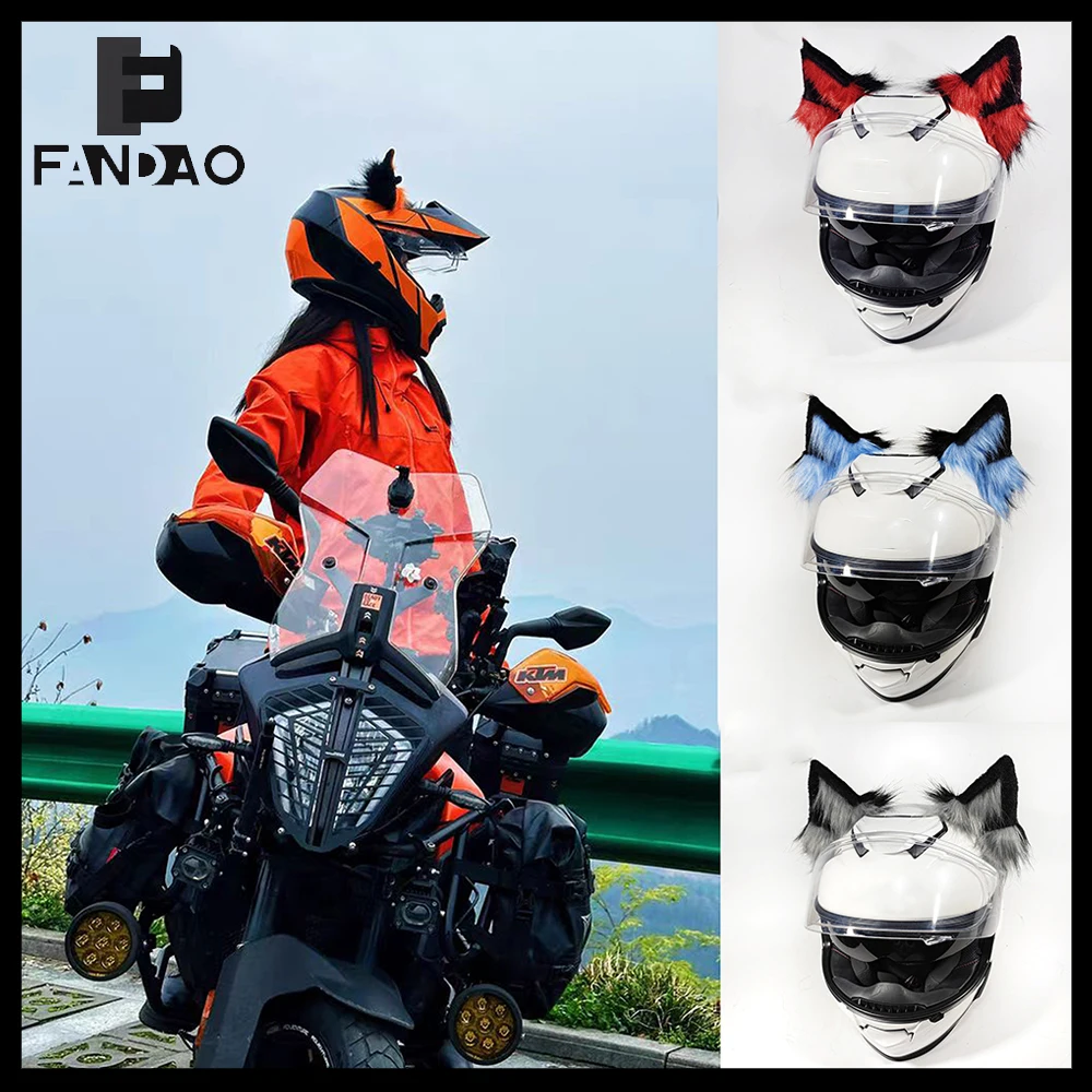 

Tactical Helmet Earpieces Flexible Detachable 3D Plush Cat Ears Helmet Accessories Motorcycle Ski Decorations for CS Cosplay