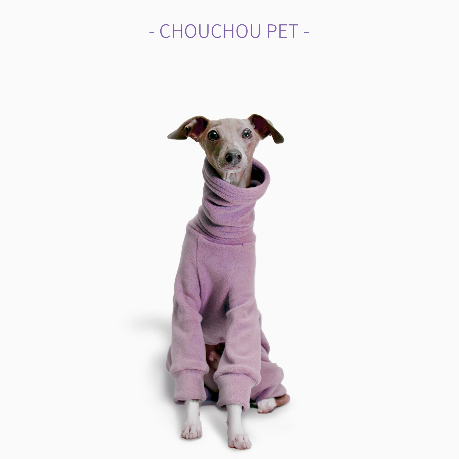 Whippet Italian Greyhound Clothing Fleece Jammies Winter turtleneck stretch pet clothes