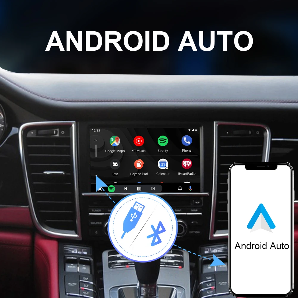 ISUDAR Carplay Module For Porsche/Panamera/Cayenne/Macan/Cayman/Boxster 911 718 PCM 3.1 Android Auto AI Box Multimedia