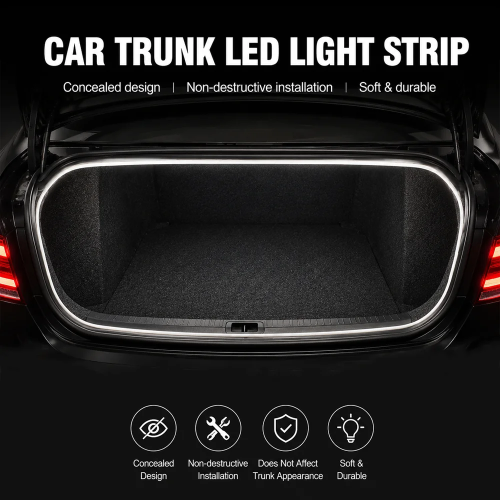 1Pc LED Trunk Ambient Light Strip Rear Cargo Space Lighting Bar For Sedan SUV Dual Use for Car Interior Mod & Outdoor Camping