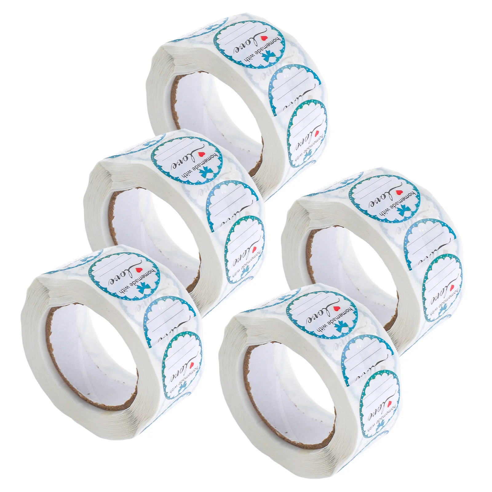 

5 Rolls Writable Sealing Stickers Round Self Adhesive Labels for Homemade Packaging Jars Bottles Bread Baked Goods Canning Small