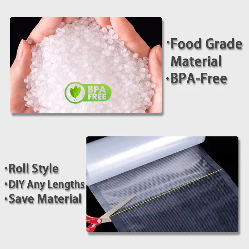 5 Rolls Vacuum Sealer Bags Set Commercial Grade BPA-Free Airtight Food Vacuum Bags for Storage Sous Vide 12/15/20/25/28CMx500CM