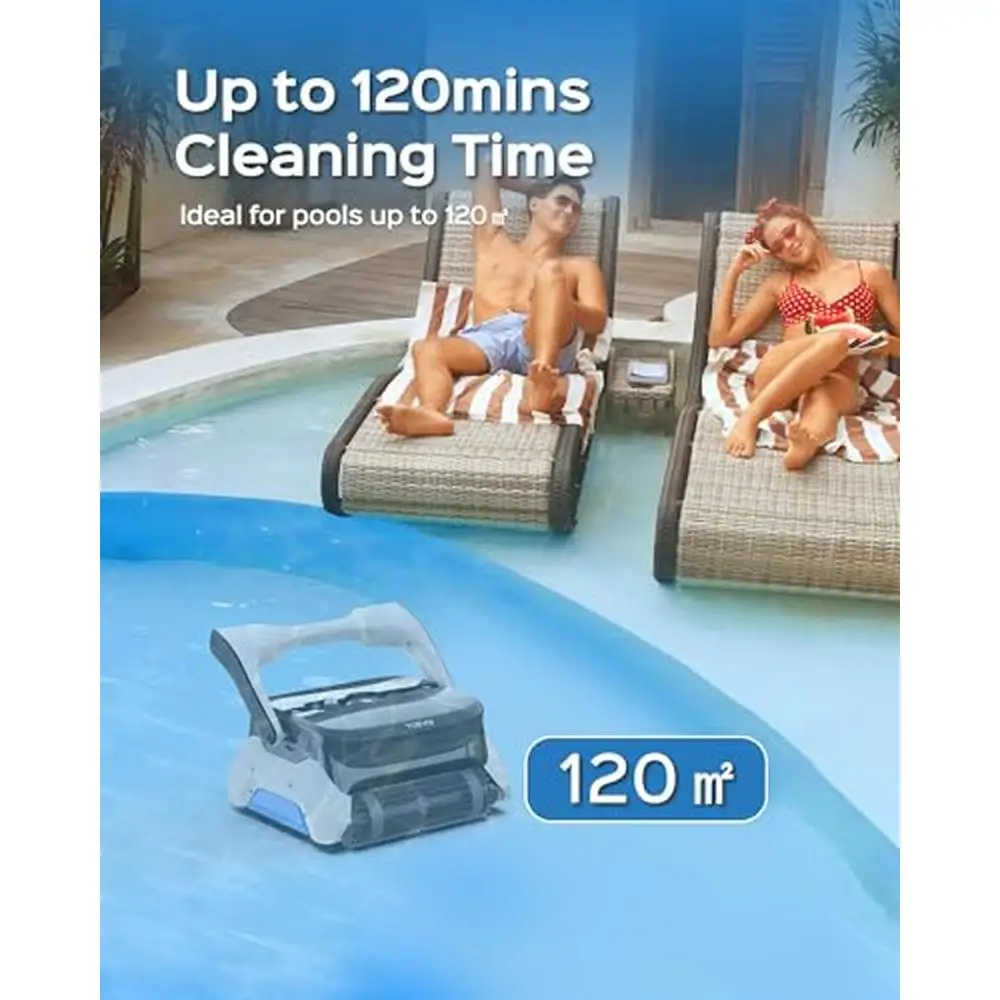 Osprey 1000 Cordless Robotic Pool Cleaner 4200 GPH Filtration Rate Double Active Brushes Smart Navigation No Cable Limits 120