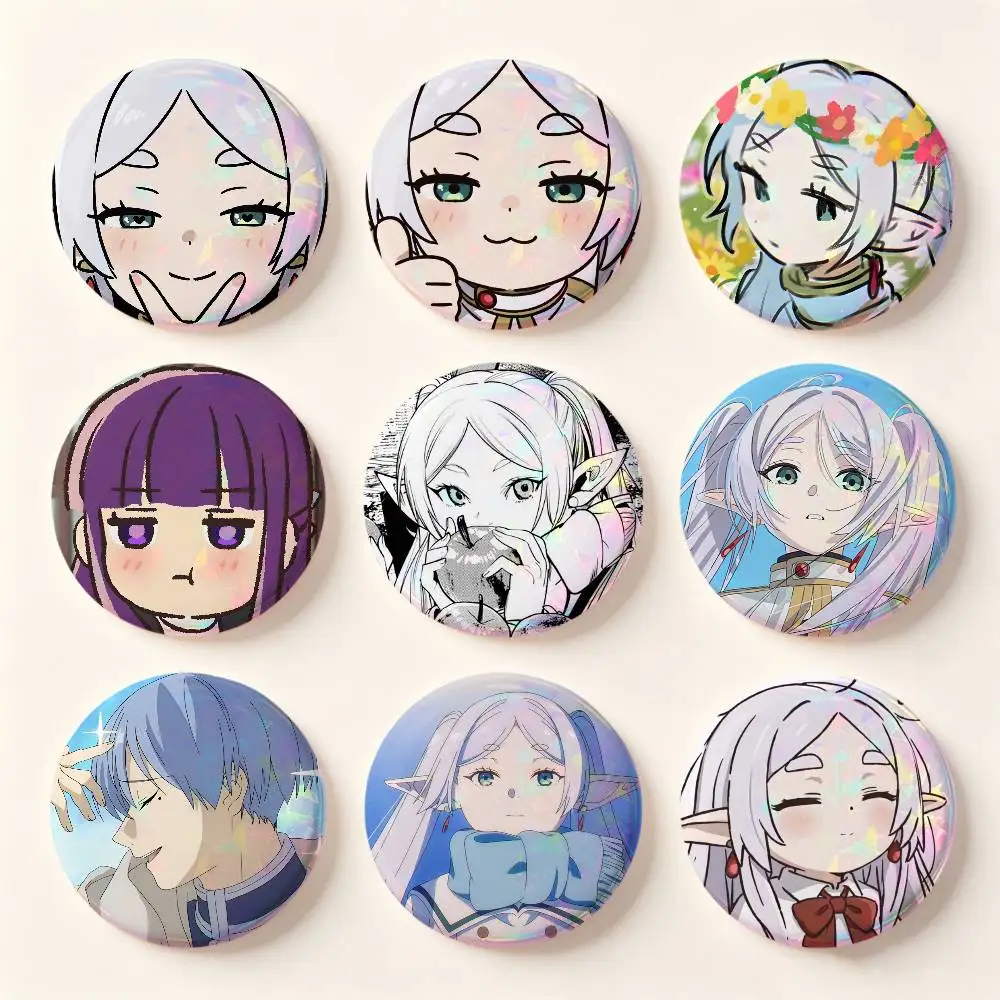 Sousou No Frieren Anime Badges Button Round Creative Pin Brooch Badge Bag Decor Accessories Fans Collect Friends Gifts