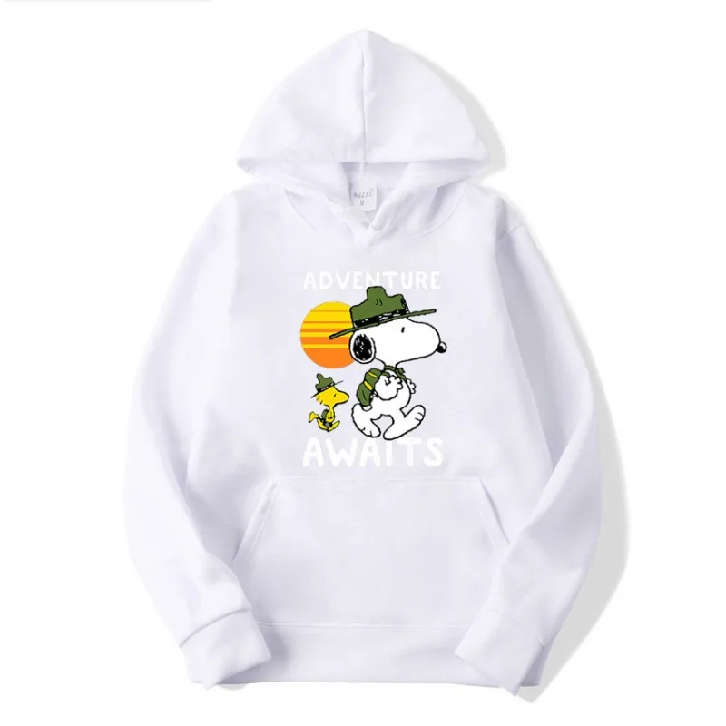 Snoopy Adventure Awaits Premium Fun Printed Men\'s Hoodie Cartoon Women Oversized Sweatshirt Tops Autumn Winter Couple Pullover