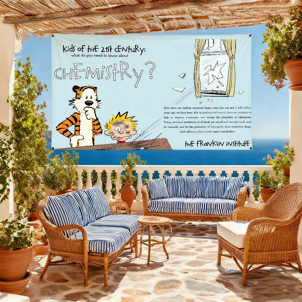 C-calvin Anime Cute Flag For Outdoor Camping Bar Picnic Party Home Decoration Ornaments Banner