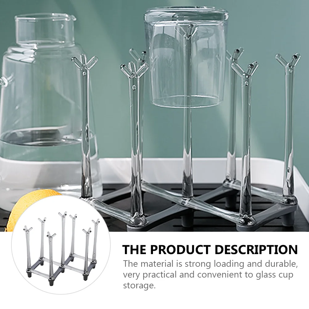

Folding Glass Cup Storage Rack Sturdy Organizer for Kitchen Holders Shelf Drainable Portable Folding Cup Drain Rack