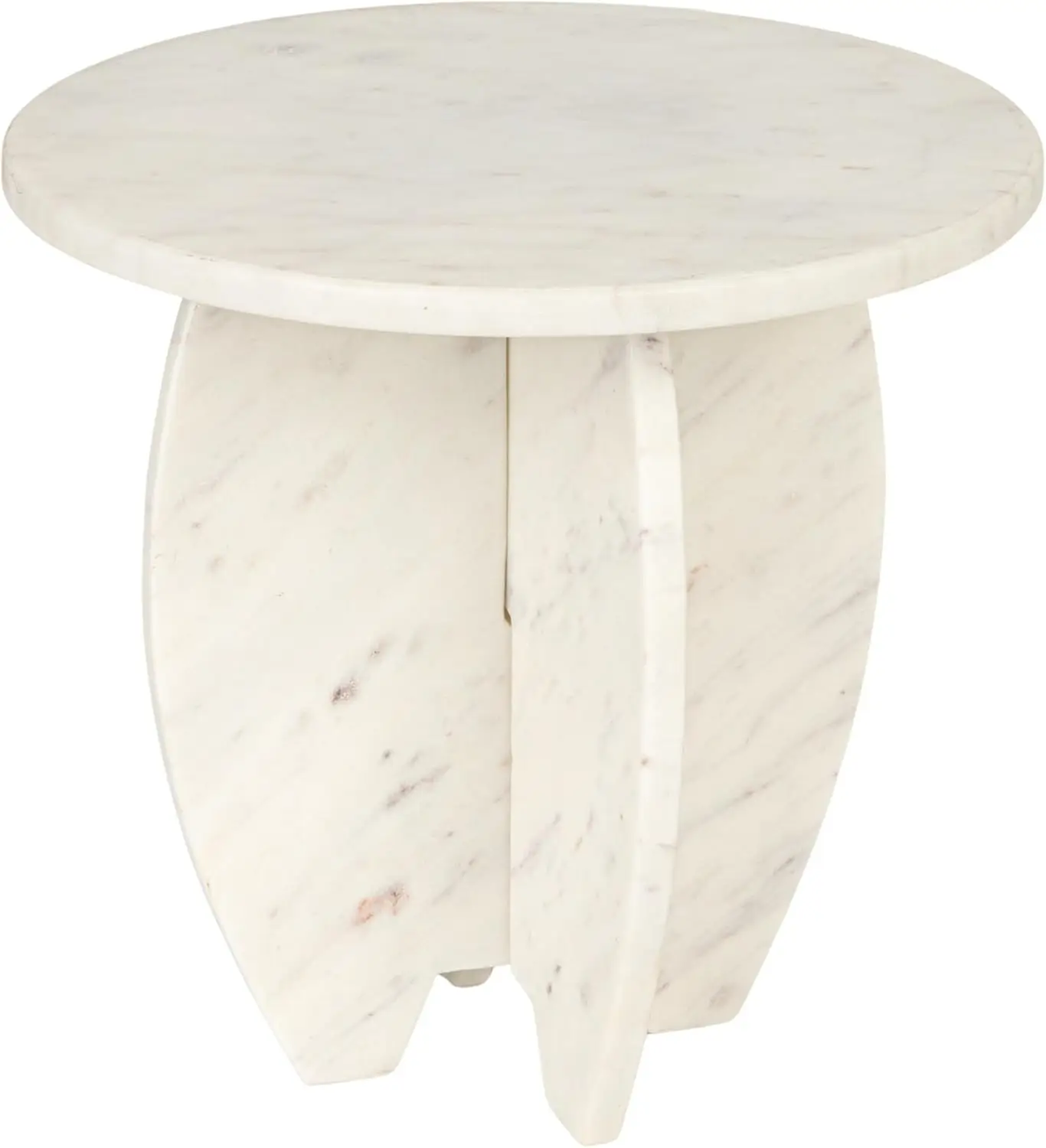 Large White Marble Kitchen Pedestal with an Interlocking Base