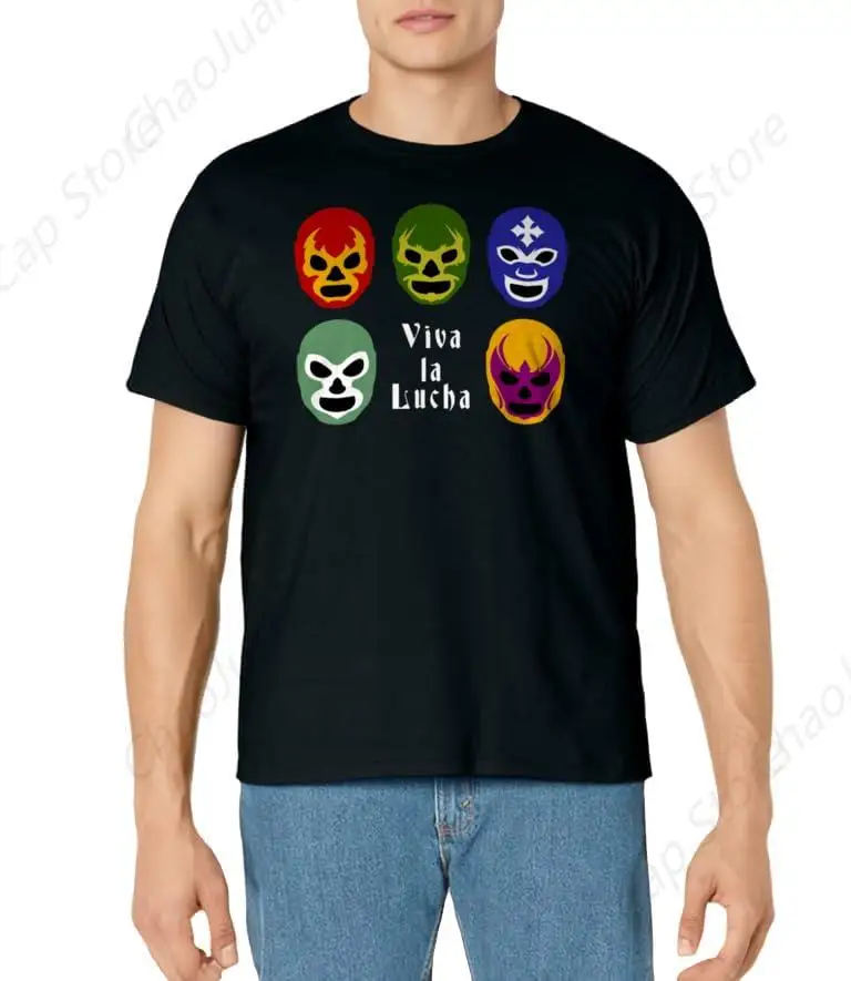 Lucha Libre Viva La Lucha Masks Mexican Wrestling Wrestler T-Shirt