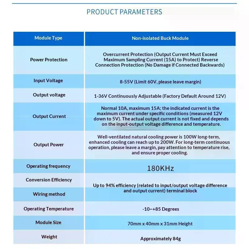 

Модуль понижающего преобразователя DC-DC 200 Вт 15 А (1-36 В) с корпусом, высокая выходная мощность для питания аудиооборудования