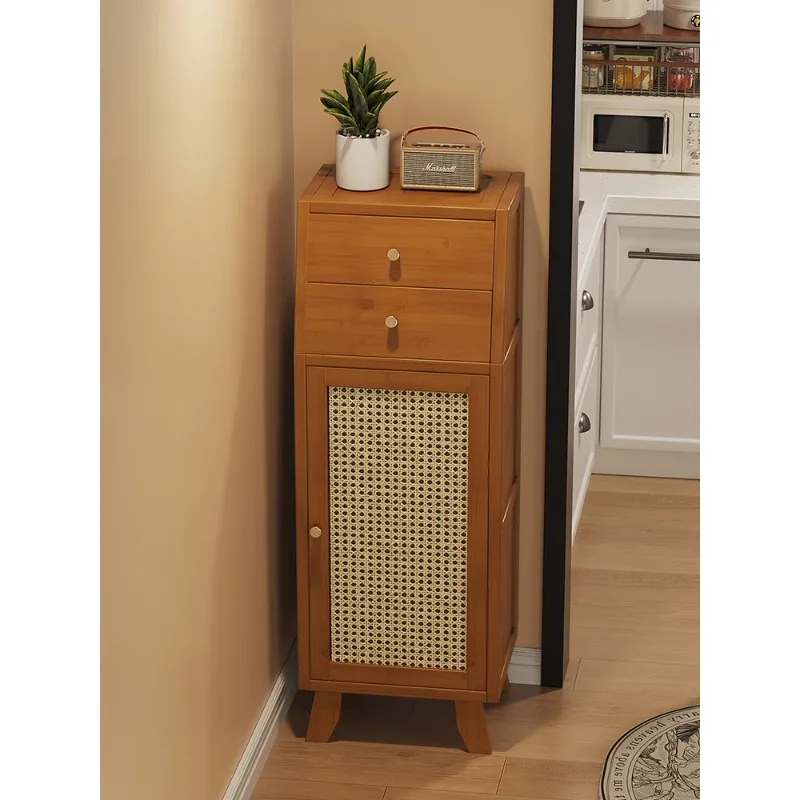 

Small apartment kitchen dining side cabinet extremely narrow tea cabinet integrated side cabinet against the wall small size med