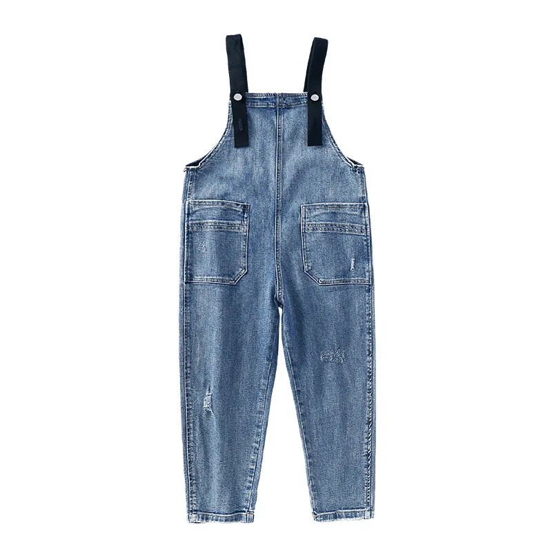 New Boys Denim Overalls Spring Summer Children Clothing Casual Kids Suspender Trousers Boys Solid Kids Jumpsuit Teenage Jeans