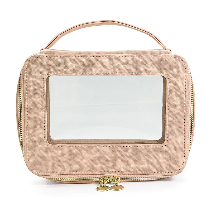 Nieuwe Mode High-End Draagbare Make-Up Case Met Hoge Beauty Waarde Reizen Draagbare Raamopening Transparante Pvc Make-Up Tas