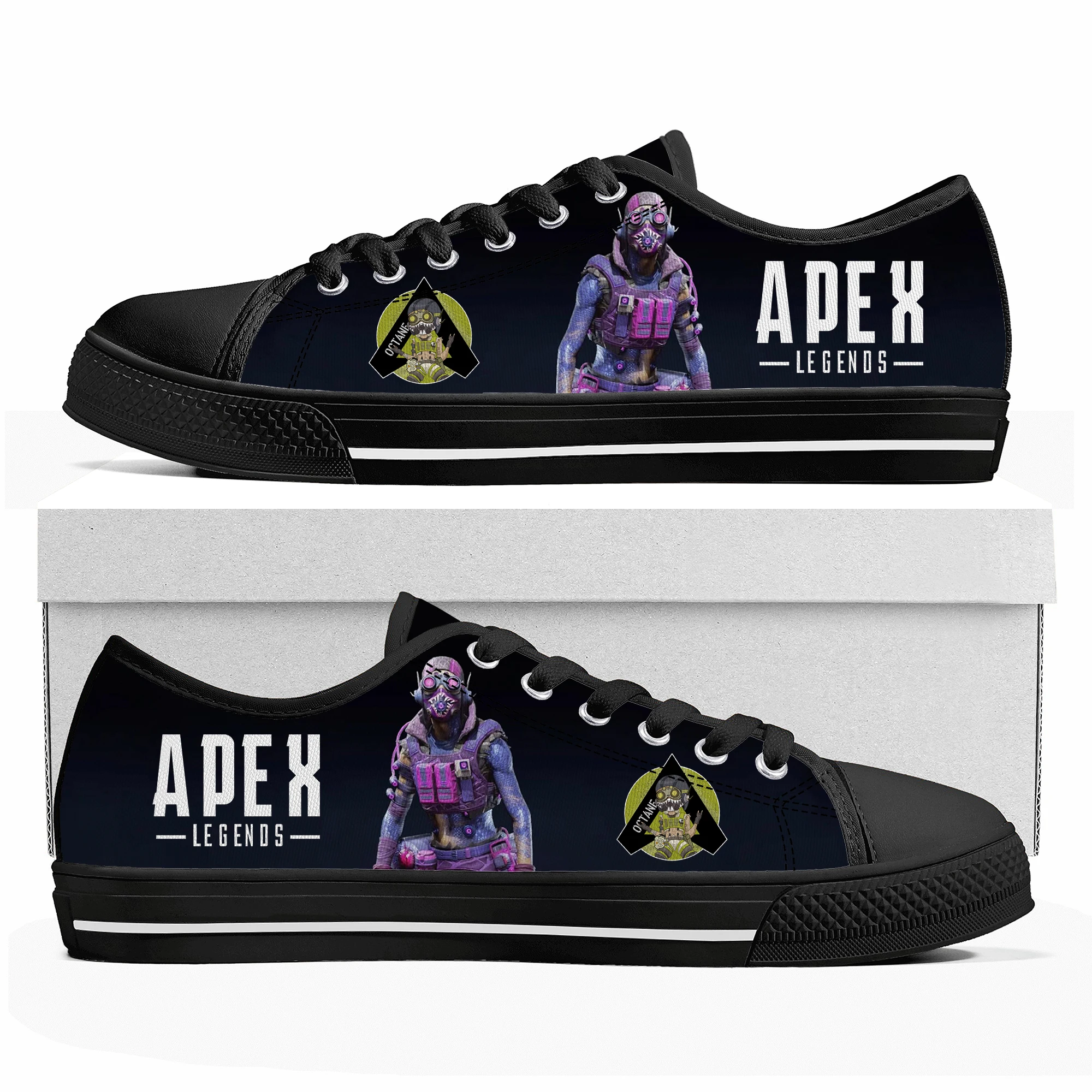 Cartoon Game Apex Legends Octane Low Top Sneakers Womens Mens Teenager High Quality Shoes Casual Tailor Made Canvas Sneaker