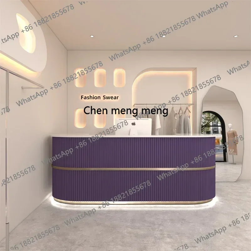 

New arriveLuxury home Reception Desks Study Shop Salon Executive Wooden Office Checkout Reception Desks Front Mesa De Escritorio