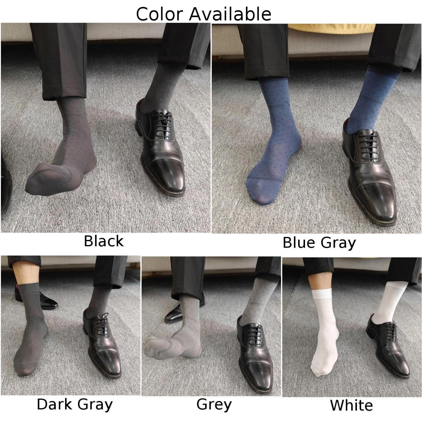 Ultrathin Sheer Tube Socks for Men Designed for Formal and Business Dress with Breathable Translucent Fabric for Comfort