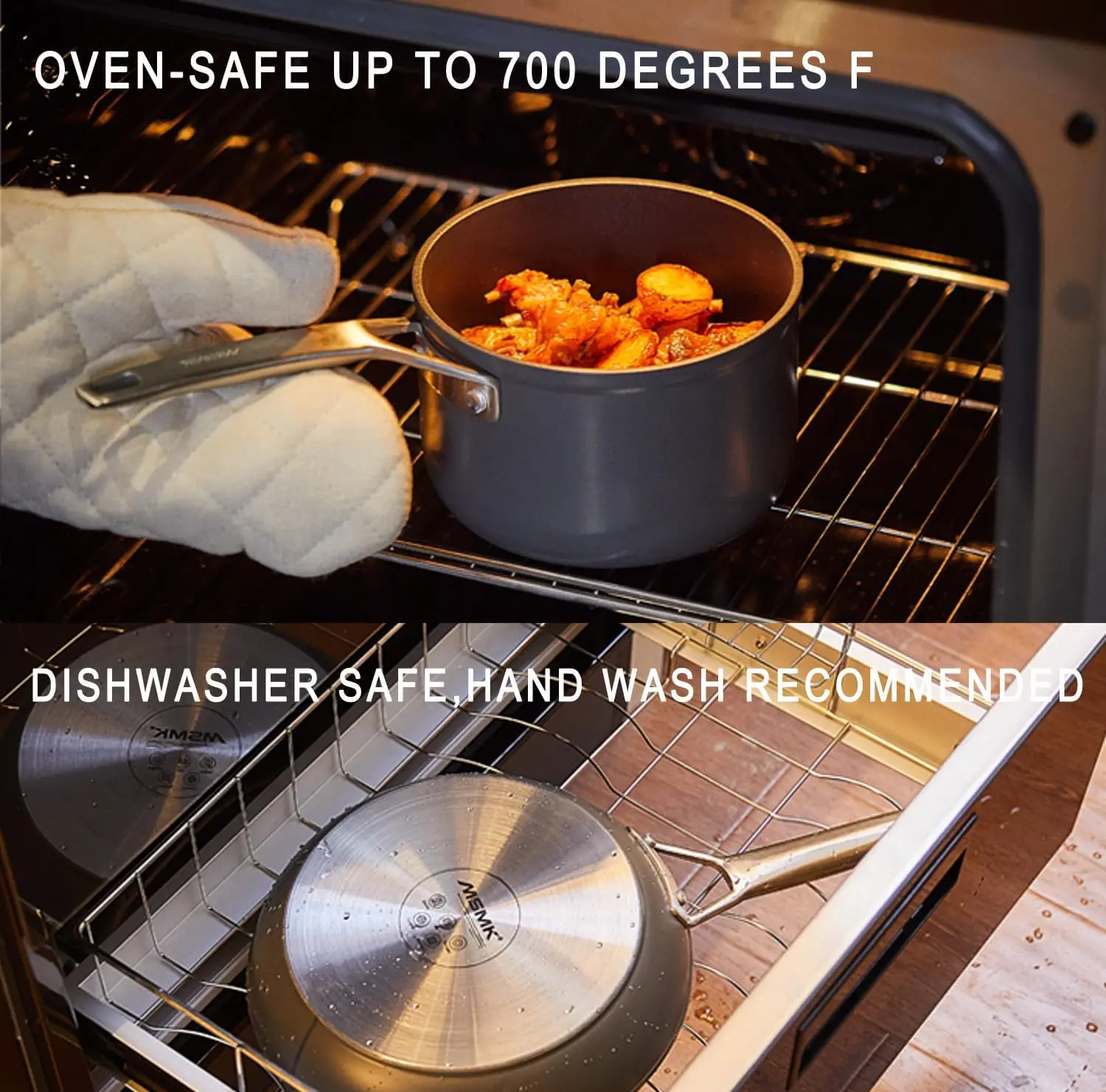 Pans Set non stick, Cookware Sets for building a starter kitchen or refreshing, Even Heating, Easy Clean- image 3