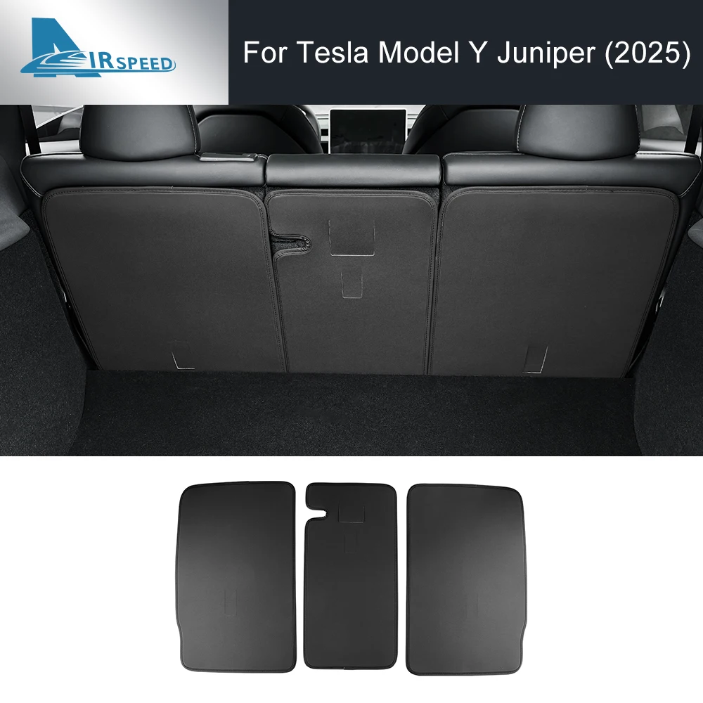 

Leather Rear Seat Back Protector Pad For Tesla New Model Y Juniper 2025 2026-Up Trim Mats Backrest All Weather Anti-kick Pad