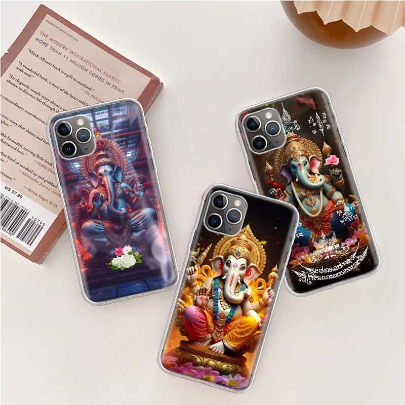 Ganesh lord Phone Case For Iphone 14 13 15 16 Pro Max Plus Apple 11 12 Mini X XS Max XR Clear Cover Shell Coque SiliconePhone Ca