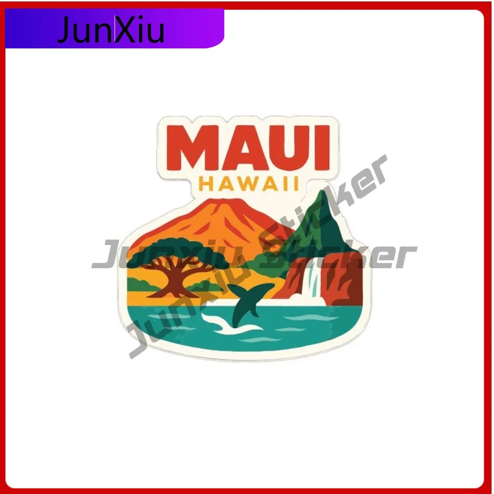 

Maui Hawaii Travel Sticker Vinyl Die-cut Waterproof Decal City Skyline Landmark Design Motocross Windshield Guitar Windows Decal